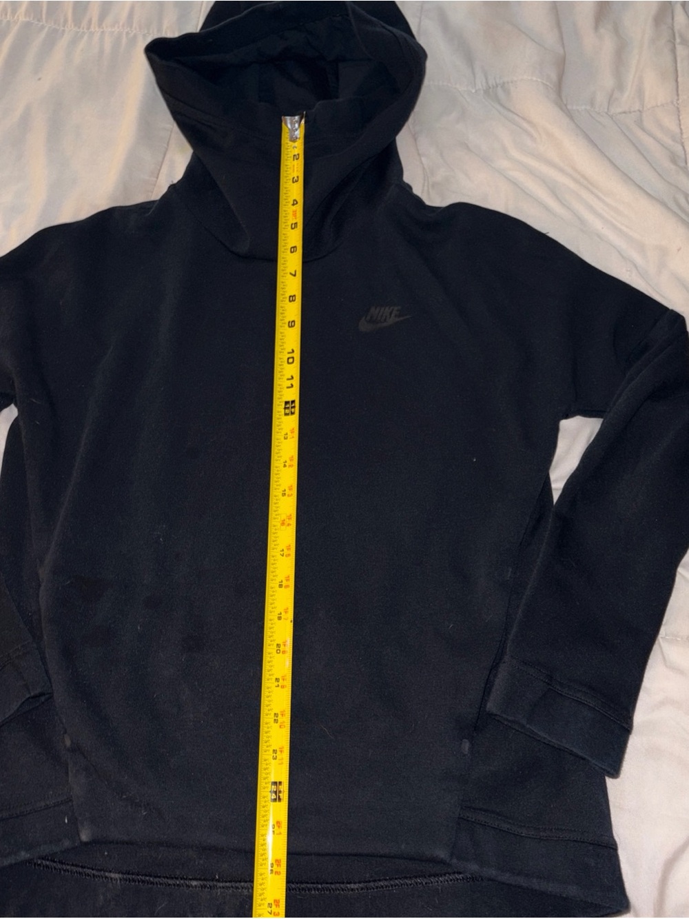 Nike Tech Fleece Pullover Hoodie in black/black /high Funnel/ Hood Neck Design S